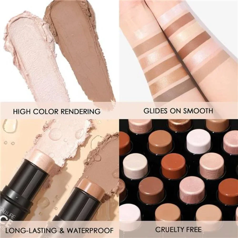 2 Pcs Mineral Cream Contour Stick Makeup, Light-medium